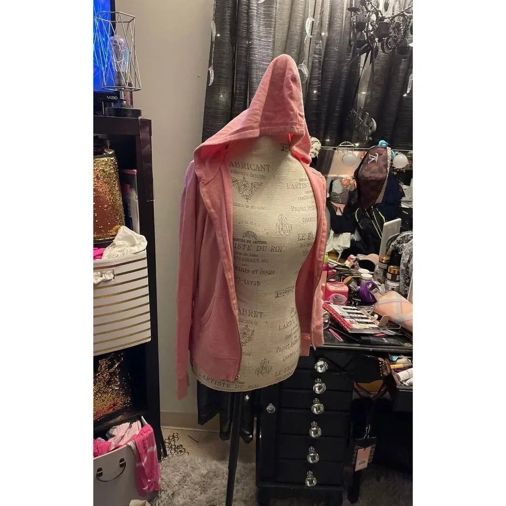Victoria's Secret VS Angel Wing Hoodie Xs Barbie pink/pink rhinestone sweatshirt